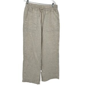 Athleta Wide Leg 100% Linen Pants Womens M Coastal Old Money Lagenlook Cottage